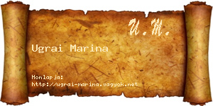 Ugrai Marina névjegykártya